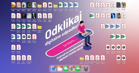 Grafika kampanje Odklikaj digitalne odpadke z gumbom, Vir: Ekologi brez meja