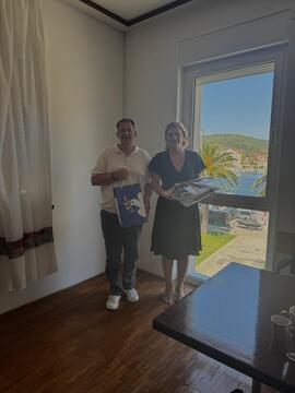 Župan Andrej Sila na delovnem srečanju z županjo Občine Vela Luka, Vir: Arhiv Občine Sežana