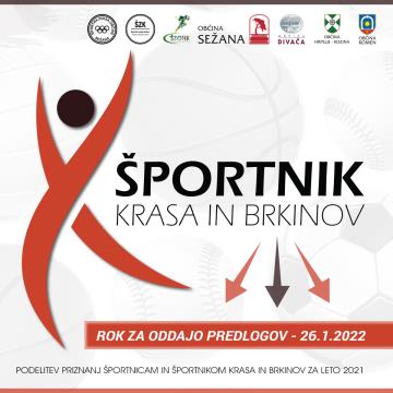 Zbiranje predlogov za priznanja Športnik Krasa in Brkinov za športne dosežke na območju Krasa in Brkinov za leto 2021